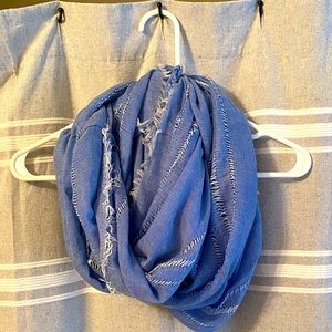 Blue linen scarf